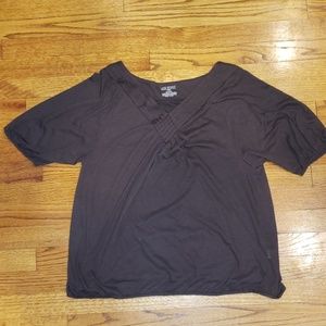 Lane Bryant 18/20 brown short sleeve shirt